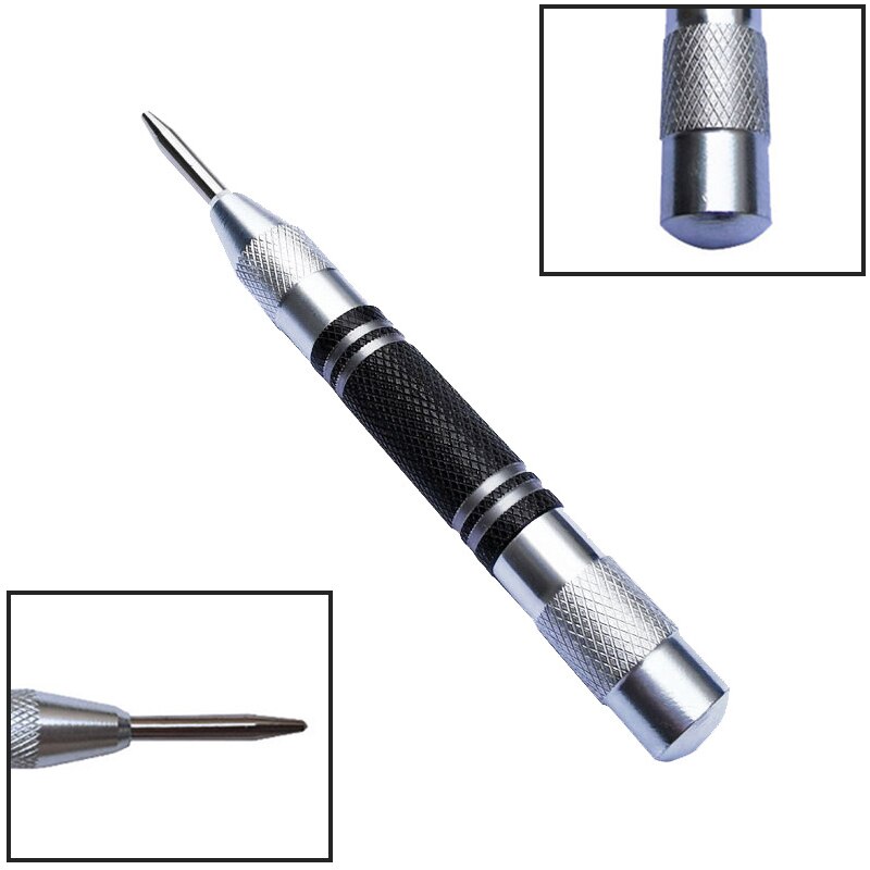 Upgrade Automatic Center Pin Spring Loaded Mark Center Punch Tool Wood Indentation Mark Woodworking Tool Bit 2pcs Punch Needle