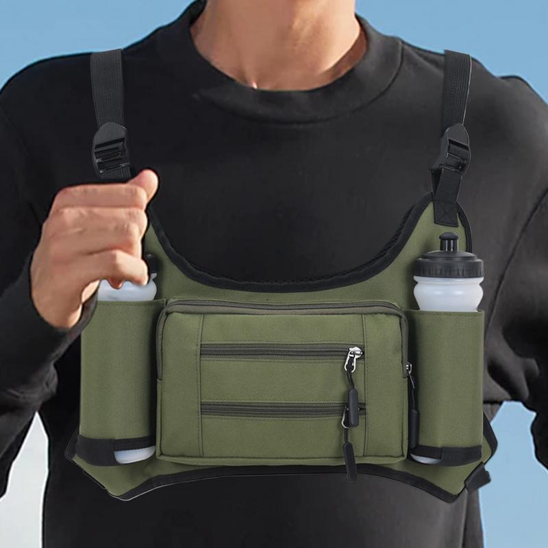 Laufbrust packung für Männer Multi-Pocket-Aufbewahrung tasche Westentasche Brust packung Outdoor-Trainings weste mit Wasser flaschen tasche für den Sport