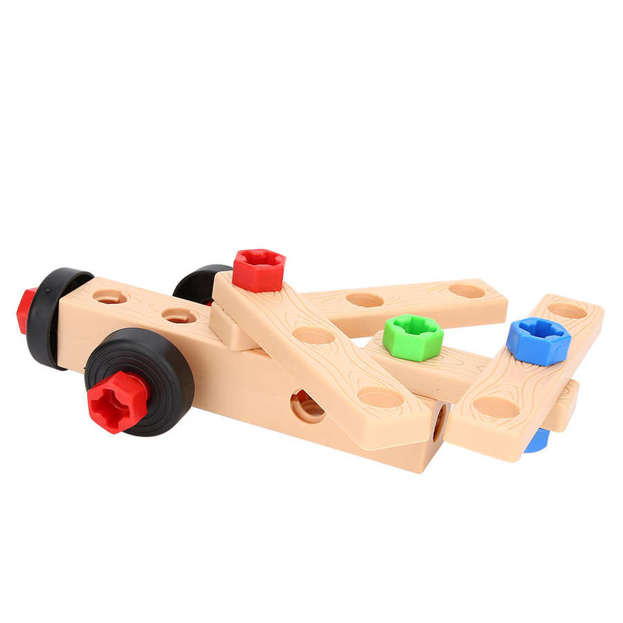 Wooden nuts and bolts set DIY assemble screw nut toy child simulates repair tools early educational toy for boys girls