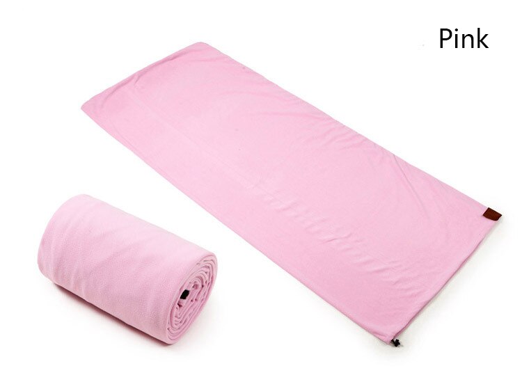 Fleece liner sovsäck vuxen camping inomhus hotell smutsavvisande ultralätt bärbar fleece sovsäck: Rosa