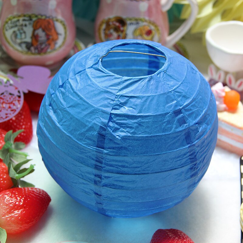 Neue 1 STÜCK 20 cm China Runde Papierlaterne Festival Lieferungen Geburtstag Hochzeit Dekoration dekor handwerk DIY Lampion laterne: königlich Blau