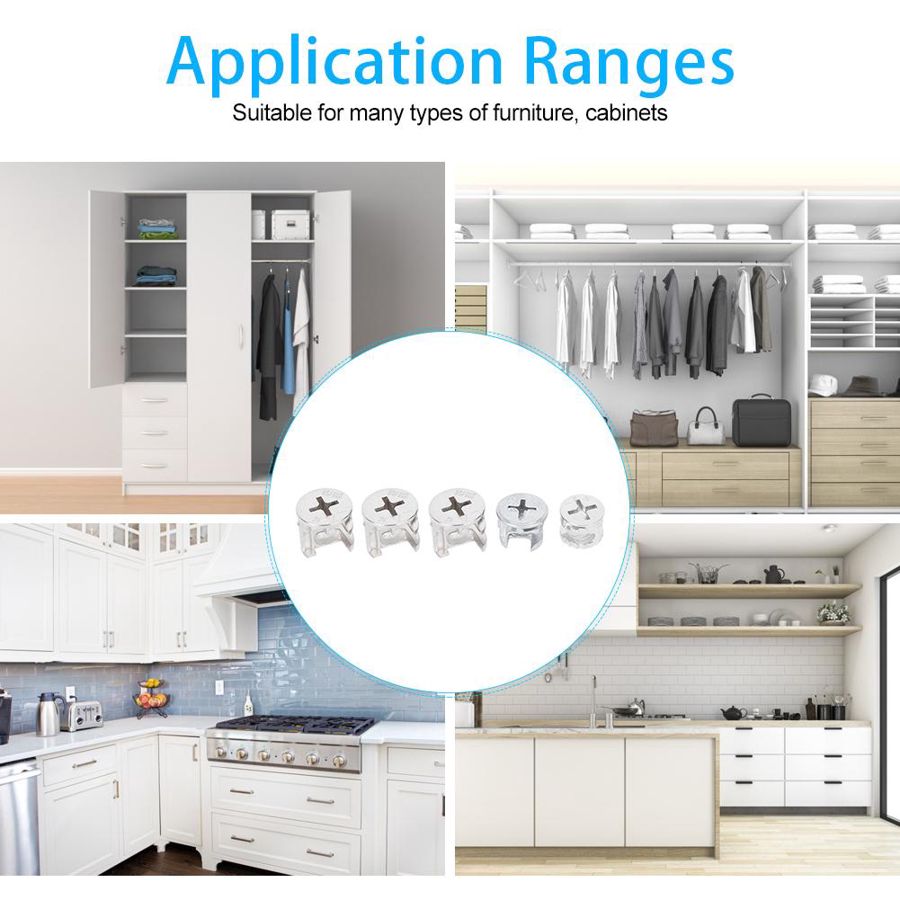 fasteners for woodworking self tapping inserts 75Pcs Cam Nut Furniture Eccentric Wheel Nut Set 3-in-1 Connector