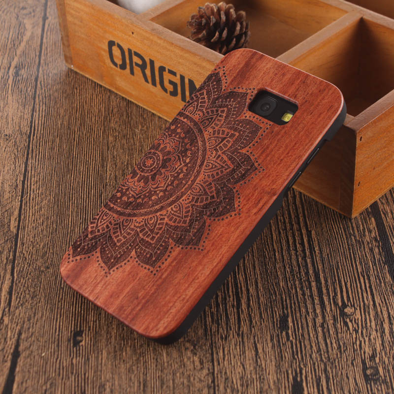 Caja de madera de bambú con cabeza de calavera de Mandala para samsung galaxy A5 funda de madera para samsung galaxy A5 funda de teléfono móvil funda de madera: 13