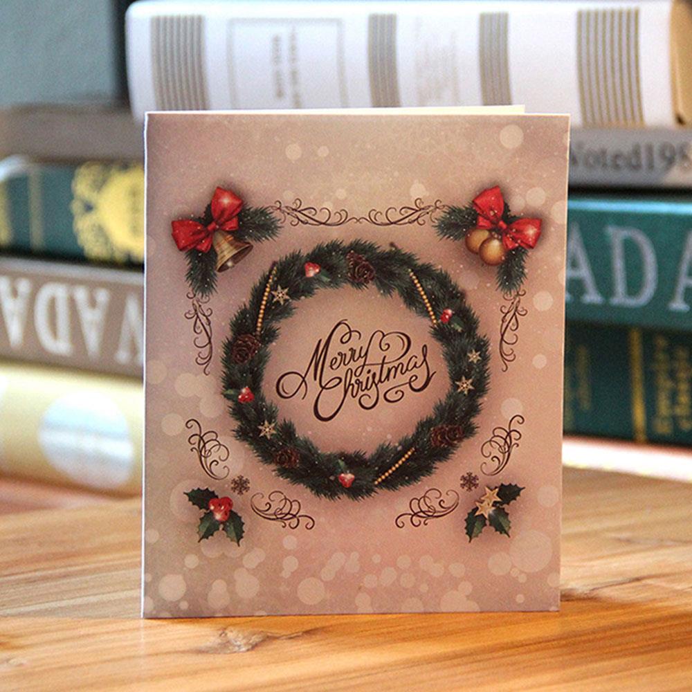 Paper Christmas Bells Postcard Xmas Souvenirs Blessing Postcard 3D Greeting Card Invitations