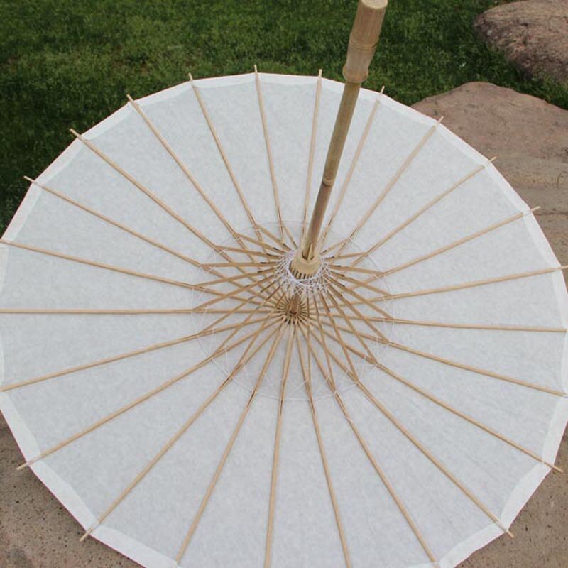 Fødselsdagsfest bruser bambus ribber dekoreret rispapir paraply parasol børn diy papir paraply