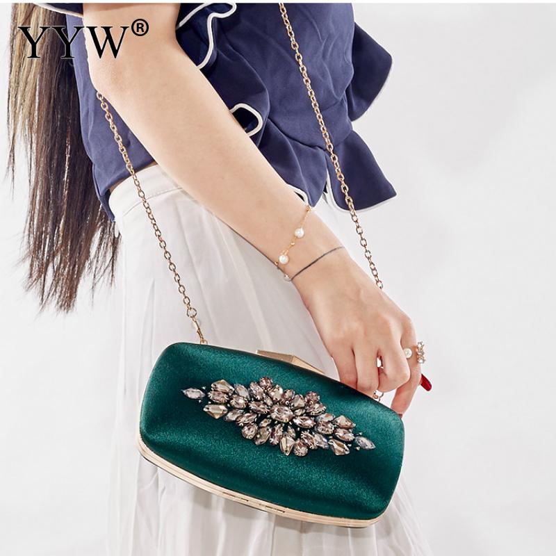 Jahrgang Grün Kasten Tasche Frauen Kupplung Tasche Strass Abend Party Taschen Bolsa Feminina Kristall Kupplungen Elegante Handtasche Geldbörse