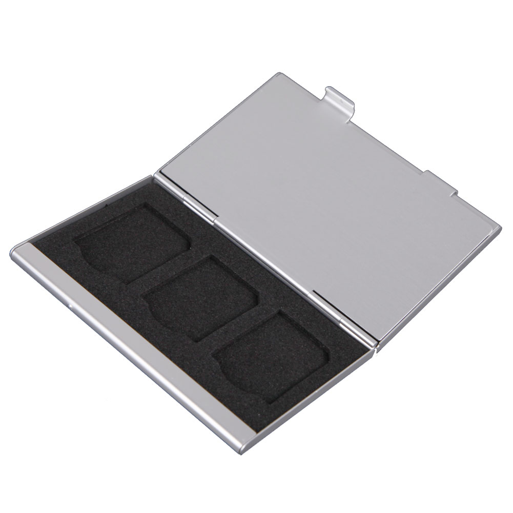 Porte-carte mémoire 6/12/15/16 en 1, mallette de rangement Portable, boîte en aluminium argenté, accessoires pour cartes mémoire SD TF