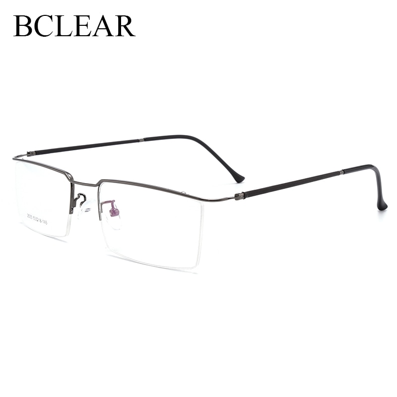 BCLEAR-gafas cuadradas de aleación de titanio para hombre, anteojos con montura delgada, ultralivianas, graduadas para miopía, gafas ópticas sin montura de Metal