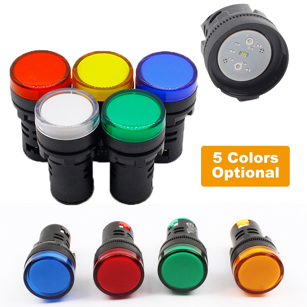 LED Power Indicator Light 12V 24V 220V Warning Pure Color High Brightness Long Life Low Energy Consumption Small Size Easy Carry