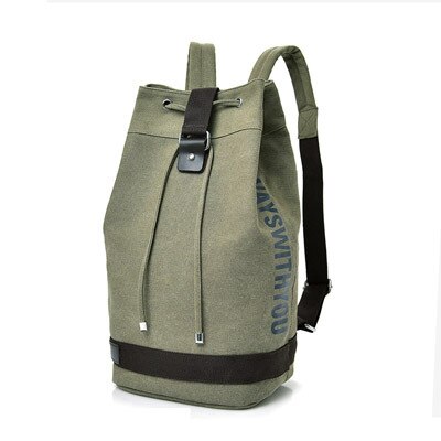 Canvas Rugzak Mannen Grote Capaciteit Laptop Rugzak mannen Reistassen Emmer Rugzak Boekentas Sport Bagpack Grote Verpakking Cubes: small army green