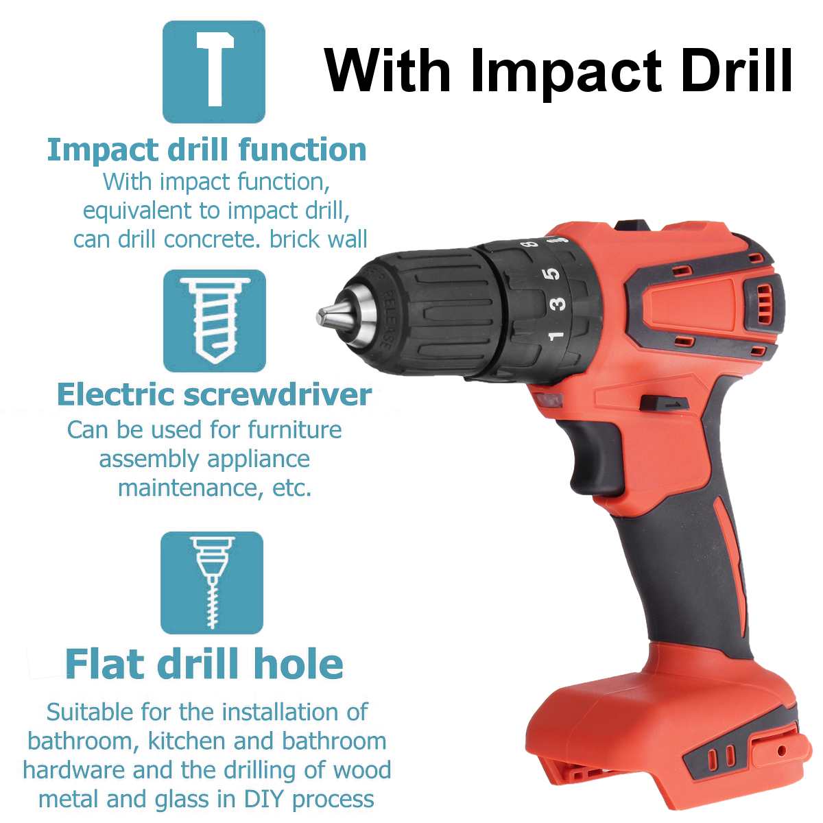4000RPM Cordless Drill electric controller household 520Nm torque gear Impact drill Mini power tools Fit For Makita 18V Battery