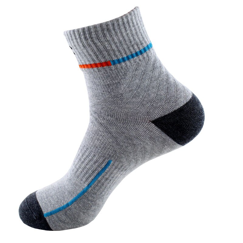 Efterår / vinter 5 par / parti mænds sokker udendørs sports basketball sokker i sokkerne: Grå
