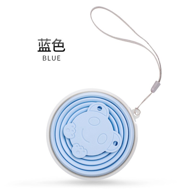 Gobelets pliants en Silicone de 250ml, de alimentaire, rétractable, coloré, Portable, tasse à café d'extérieur, pour voyage: Blue