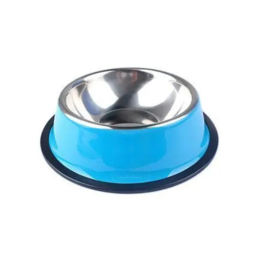 Aangepaste roestvrijstalen voerbak Kattenbak Hondenvoerbak Multi-specificatie Anti-val voerbak Voerbak Voeden Dierbenodigdheden: XL / Blauw