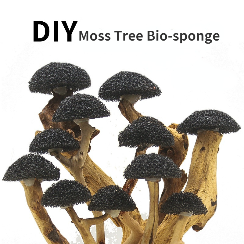 Aquarium Moss Tree Sponge Stainless Steel Net-Attach Mesh Pad Fish Tank DIY Decorations Driftwood Planted Aquarium Accessories