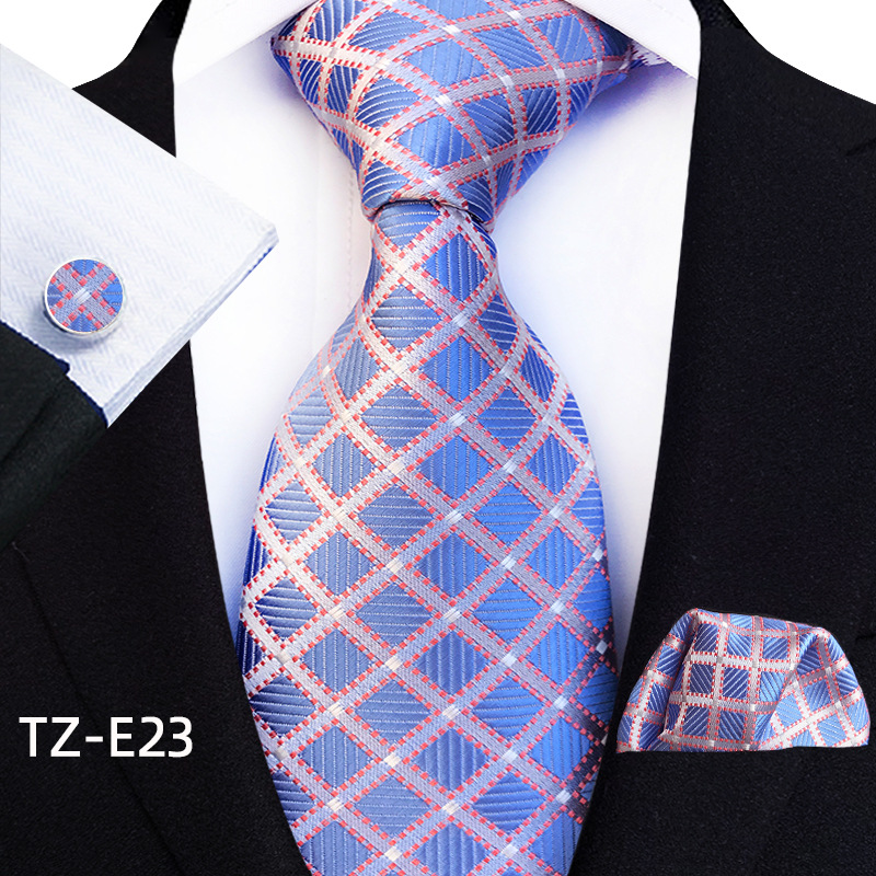 Gold Paisley Silk Ties For Men Luxury 8cm Royal Striped Necktie Pocket Square Cufflinks Set Jacquard Weave Tie Suit Accessories
