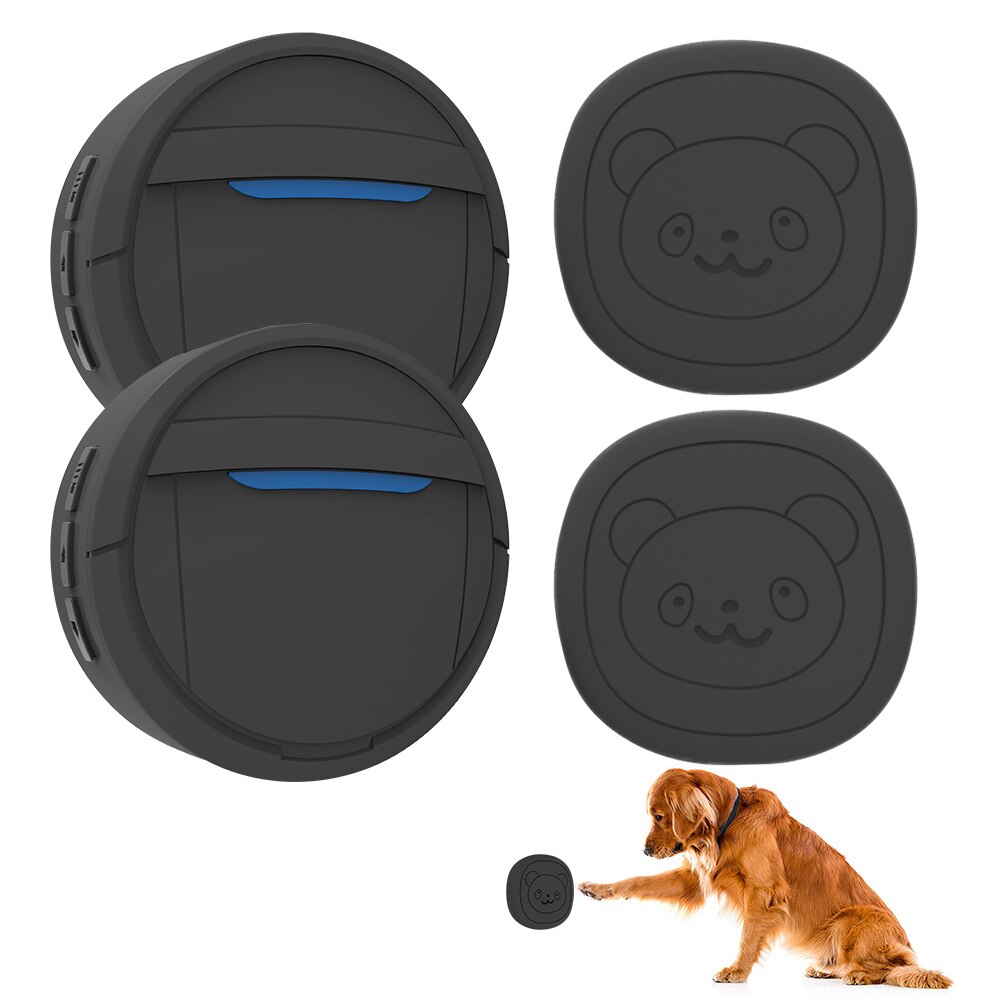 Pet Dog Doorbells Wireless Door Bell House-training Multifunction Sensor Motion (Receiver & Transmitters) Training Tool: US Plug Black