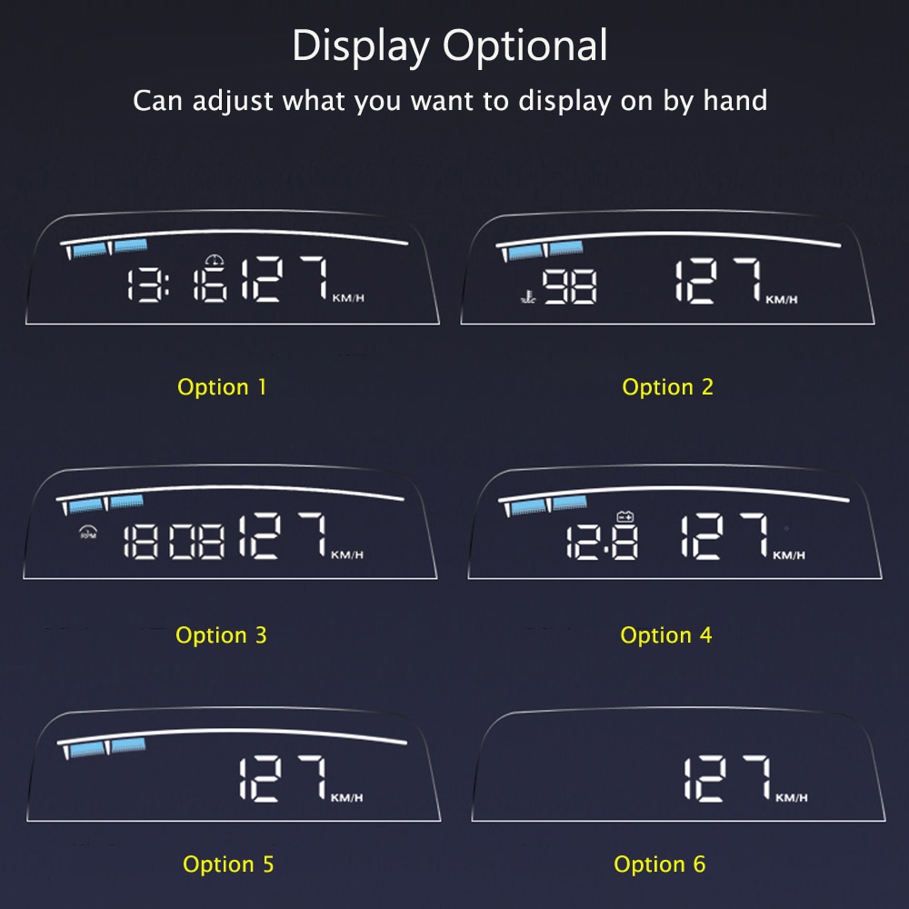 Eanop mirror 04 auto hud head-up display obd 2 skannerverktyg överhastighetsprojektor säkerhetslarmsystem