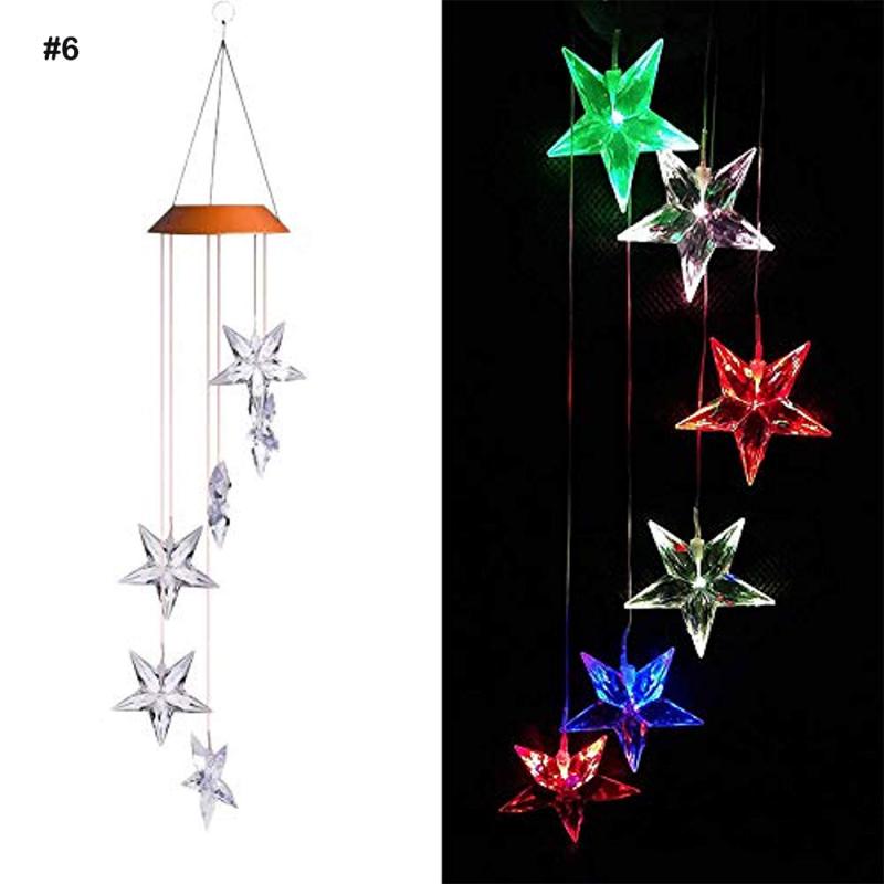 Led Zonne-energie Zonne-energie Wind Chime Light Led Opknoping Hanger Spinner Windchime Outdoor Thuis Tuin Decoratieve Craft: 06