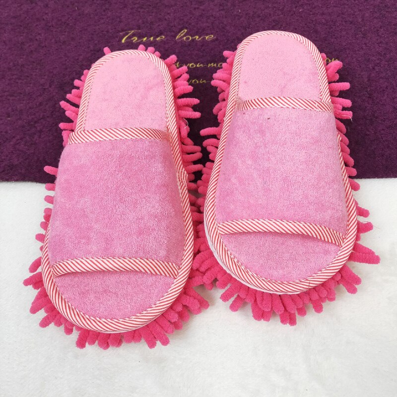 Newly Microfibre Mop Slipper House Floor Foot Shoes Lazy Polishing Cleaning Dust Tool TE889: Red S