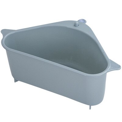 Multifunctional Sink Drain Shelf Triangular Sink Corner Strainer Basket Storage Rack Sucker Sink Sponge Holder Kitchen Tools: Blue-A
