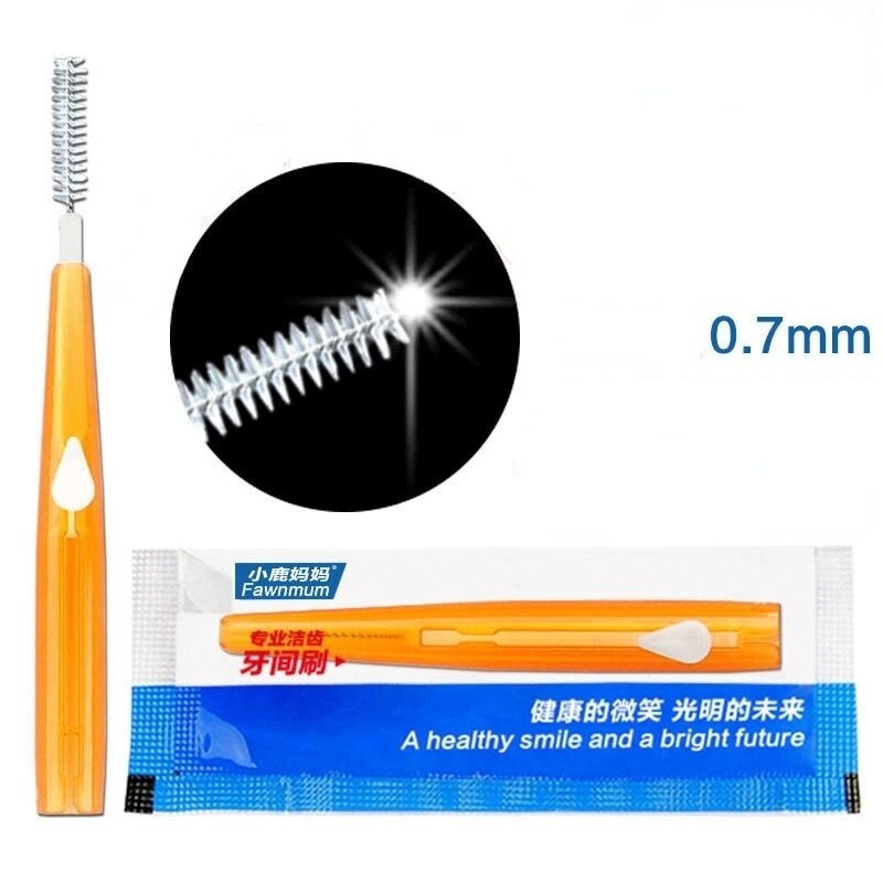 10pc voksne interdental børste ren mellom tennene tanntråd tannpirker munnpleieverktøy: 0.7mm