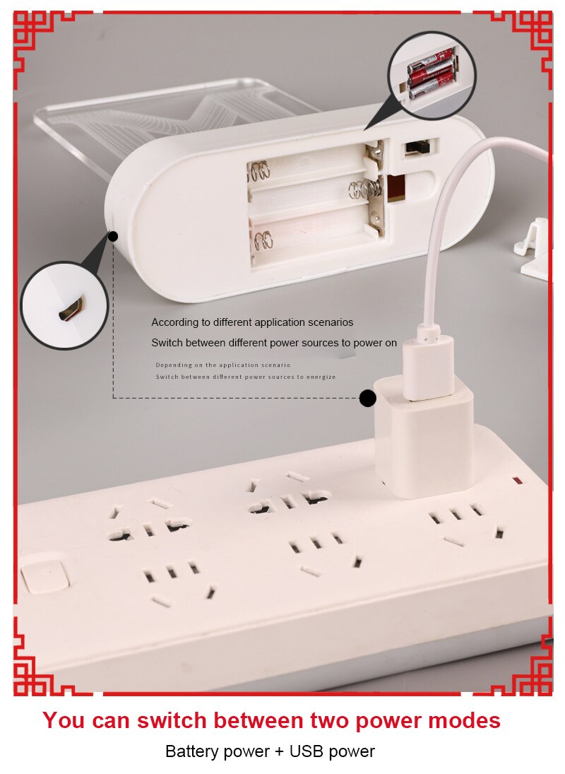 1Pc Christmas Light 3D LED Acrylic Ornament Night Light Atmosphere Lamps Room Decoration Home Party Christmas Lighting