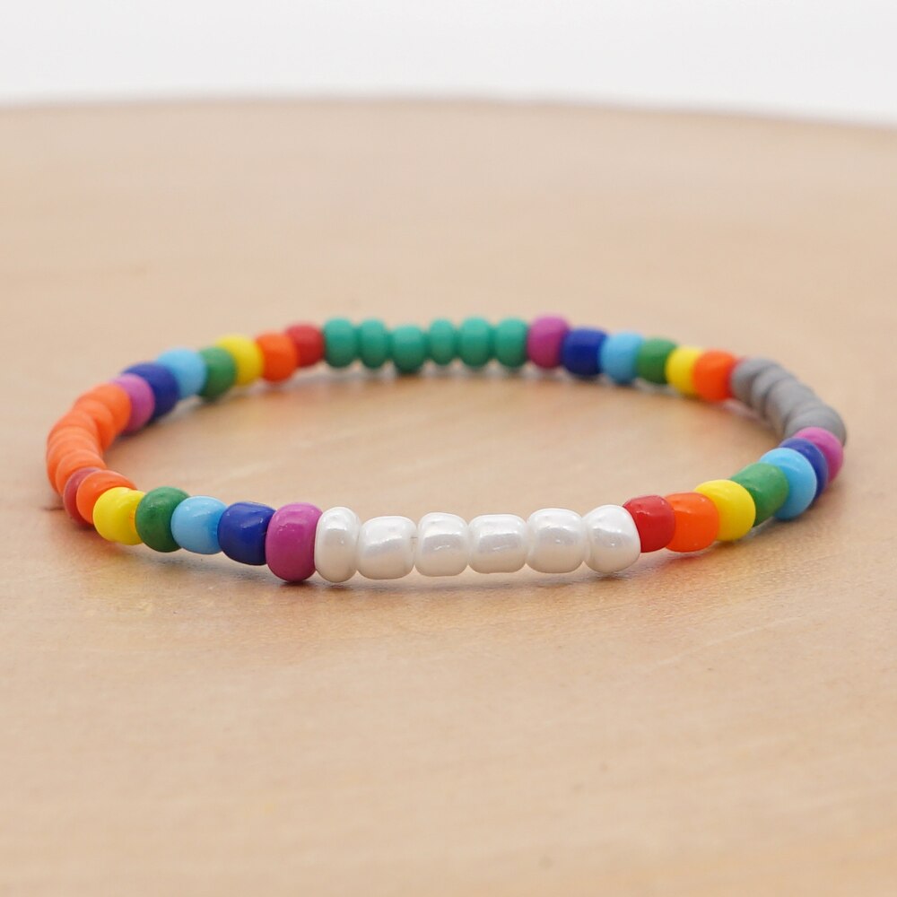 Go2 boho regenboog bohemian zaadkralen armband voor dames zomer handgemaakte sieraden elastische japanse kraal