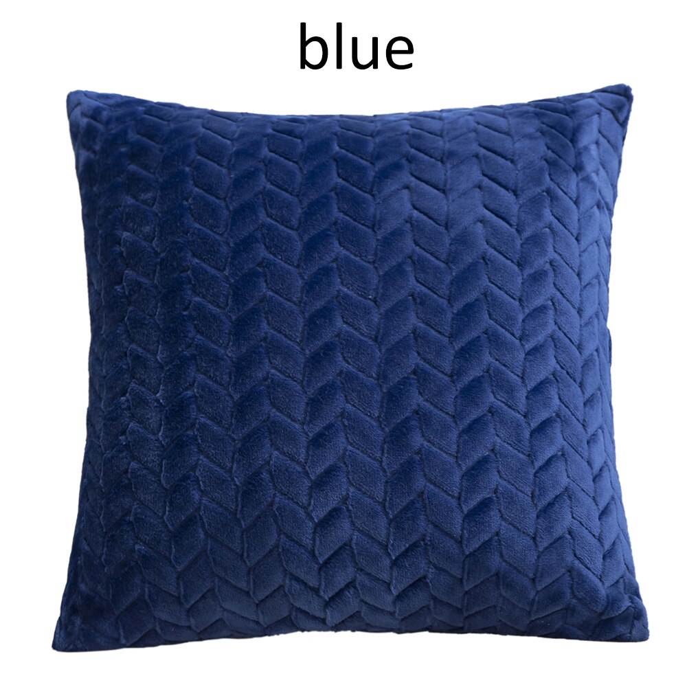 Boho stil handgjort kuddfodral plysch blå diamant med söt cirkel marockansk färgglada kuddfodral 45 x 45cm hem dekorativa: Blå
