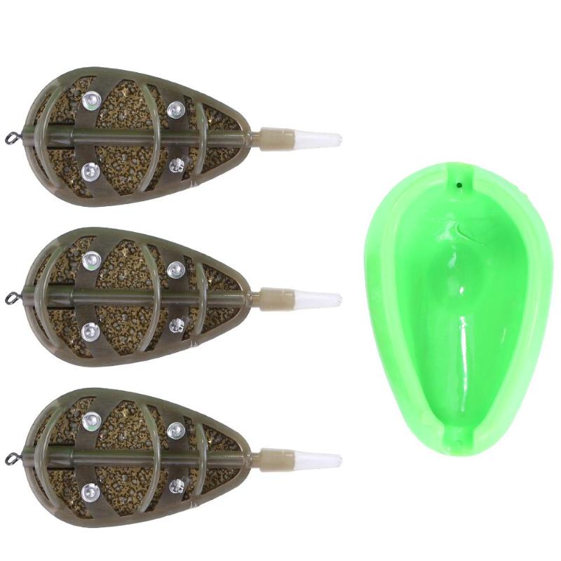 Cebador de método en línea, molde de cebo, lanzador, conjunto de plomada, soporte de cebo de Pesca de carpa, herramienta para aparejos de Pesca, accesorios Iscas: 30 40 50g