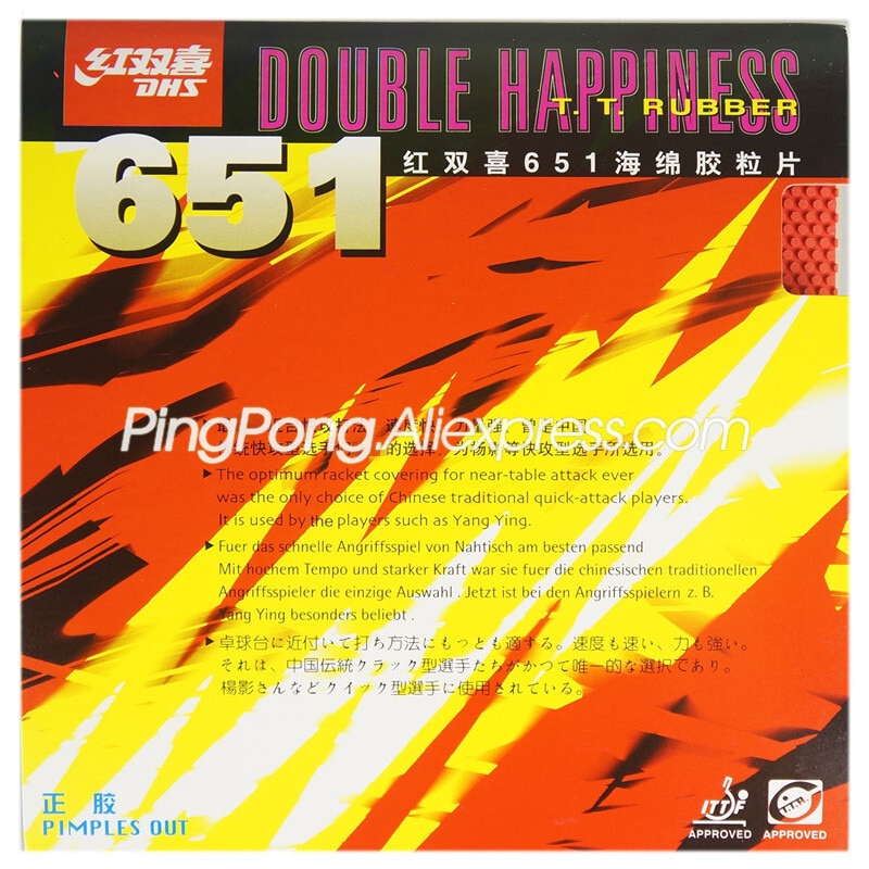 DHS 651-GOMA para tenis de mesa (Pips-out, Fast Attack), esponja para Ping Pong DHS