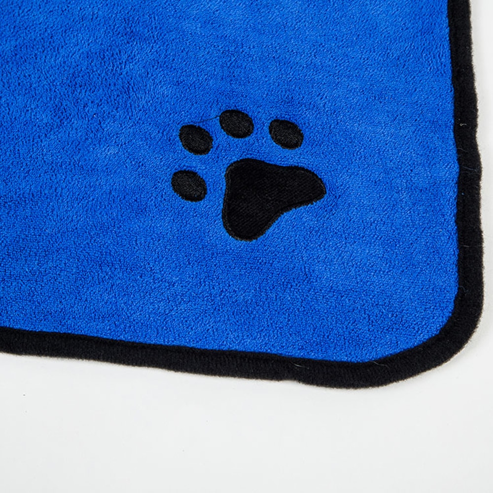 Toalla de microfibra para mascotas, albornoz superabsorbente para perros, Toalla de baño súper grueso, Toalla de baño para perros y gatos, ropa azul/café cálida para invierno