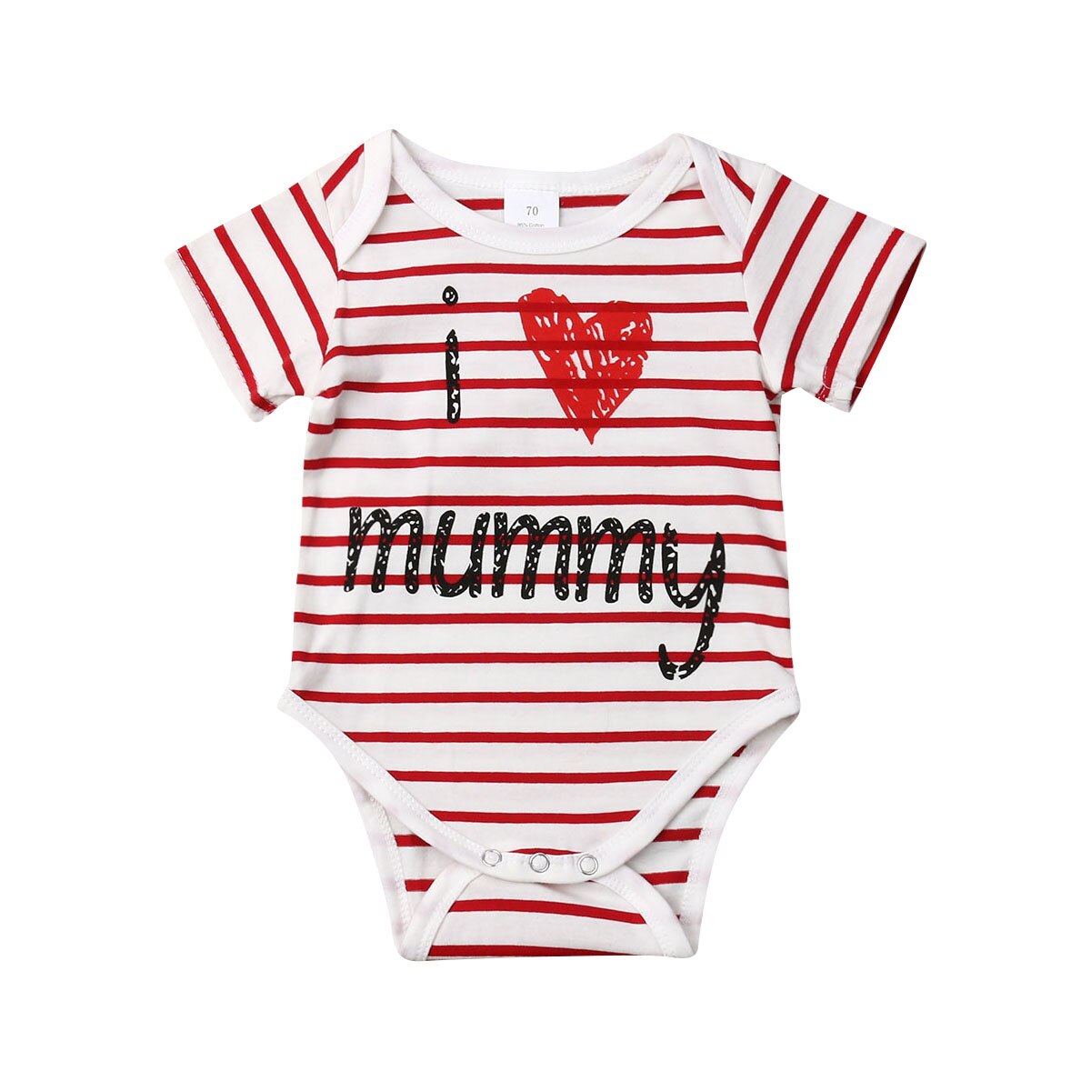 Ich liebe Papa/Mutter kleinkind Baby jungen mädchen bodys valentinstag kleidung sommer kurzarm buchstaben drucken baumwoll-Overall: Ich liebe Mutter / 24m