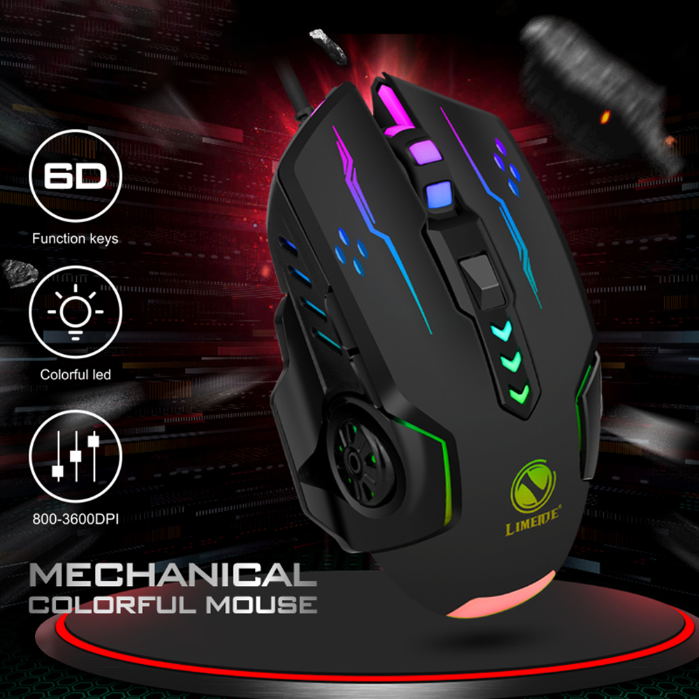 V70 USB Wired Mouse 6 Button 3600dpi Gaming Optical Gamer LED Mice Computer Mouse Ergonomic Gaming Mouse for PC Laptop