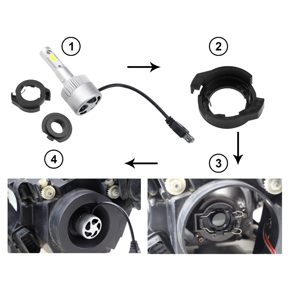 Douille d'ampoule de phare LED H7, support de retenue, adaptateur pour Alfa Romeo Renault Megane, 2 pièces