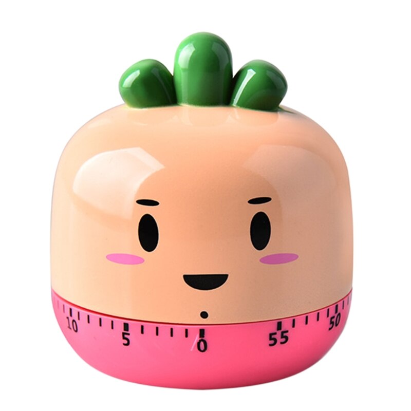 Cute Food Vegetables Alarm Clock Time Management Tool 60 Minute Wind Up Dial Mechanical Kitchen Timer