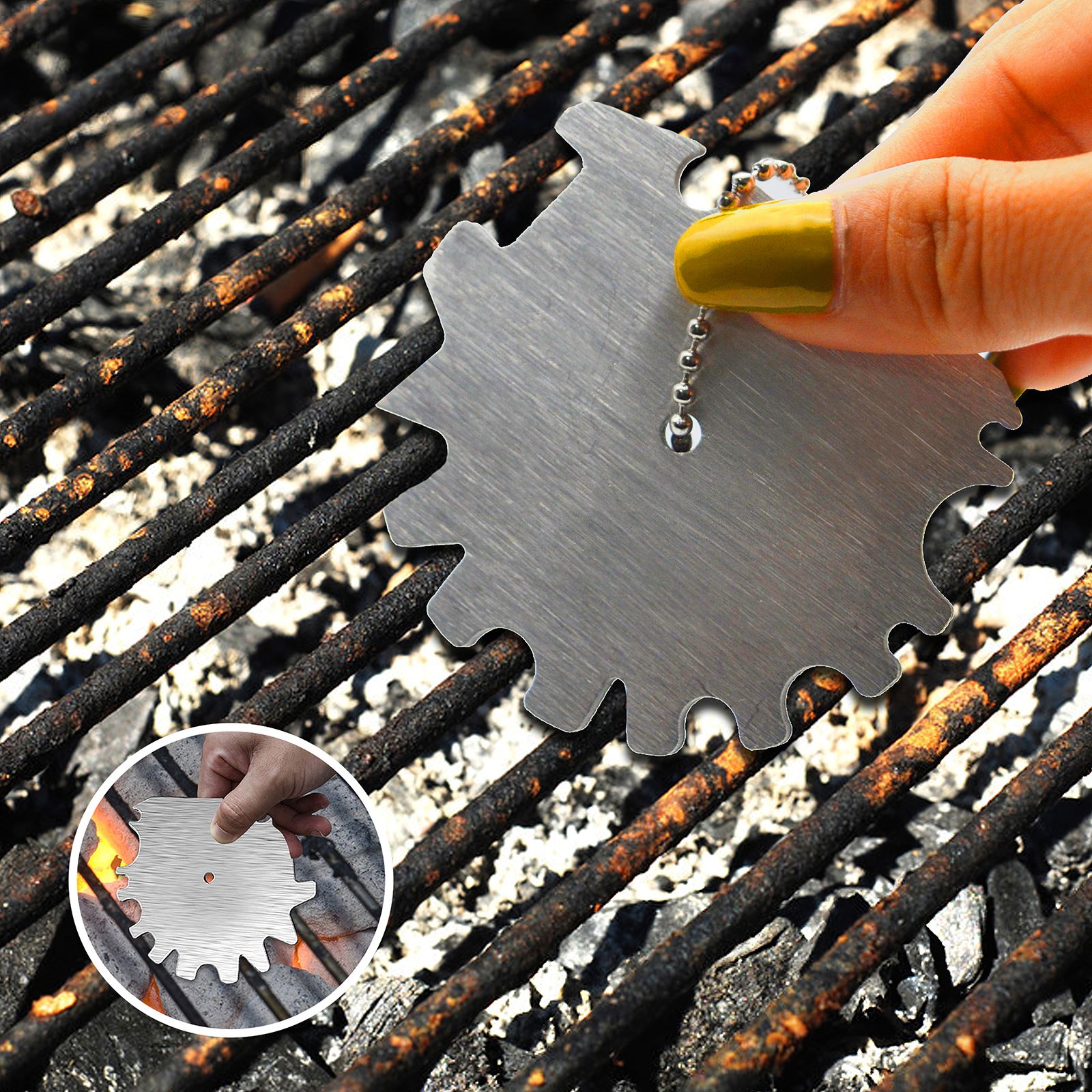 Universal Barbecue Cleaning Scraper With Brush Portable BBQ Grill Cleaner Durable Barbecue Cleaning Tool With Brush