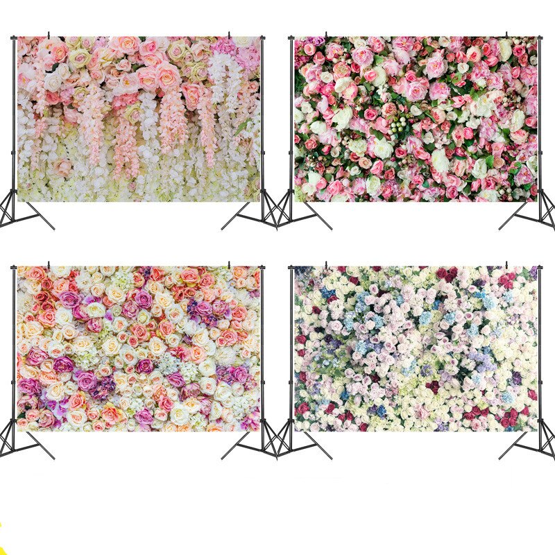 3D Bloemen Achtergrond Bruiloft Bloemen Rozen Foto Doek Studio Schieten Gebruik Scène Fotografische Achtergrond Party Decoratie 125*80Cm