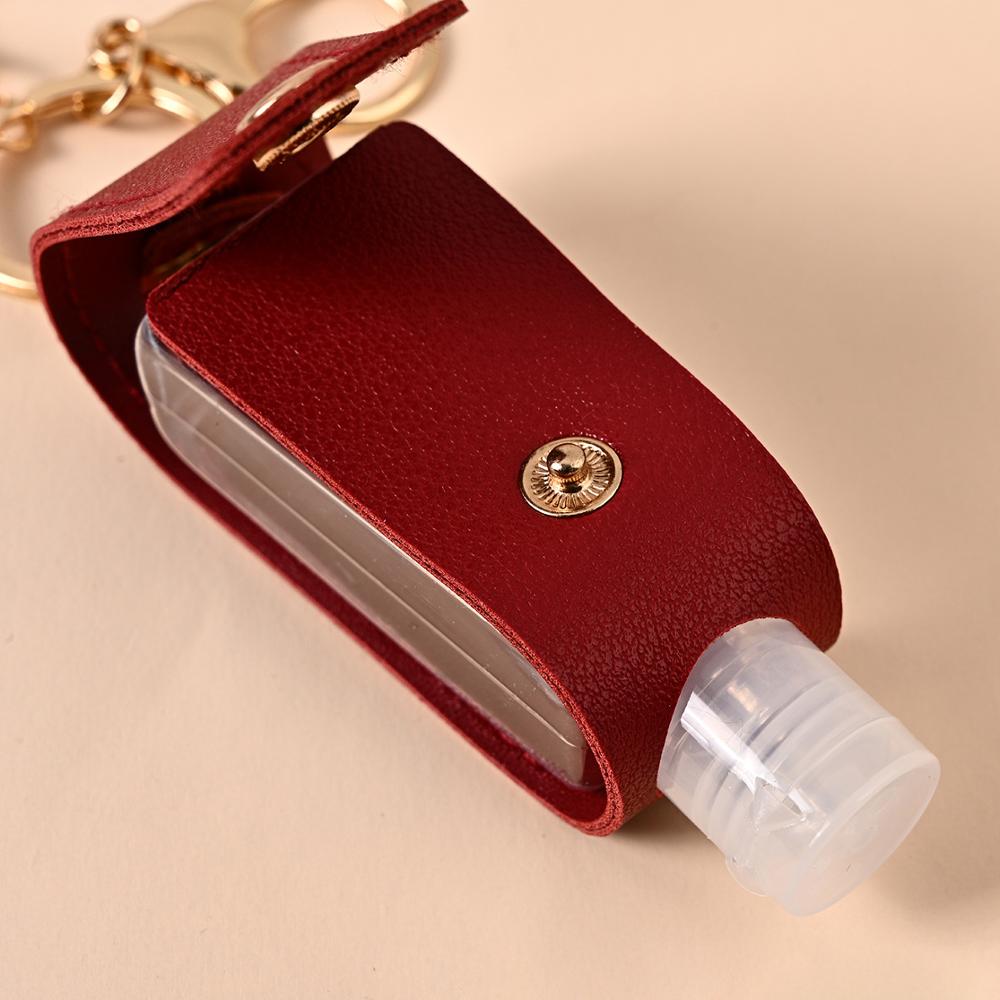 30ml Empty Refillable Bottle Leak Proof Plastic Travel Bottle Portable Squeeze Bottle With Tassel Leather Keychain Holder