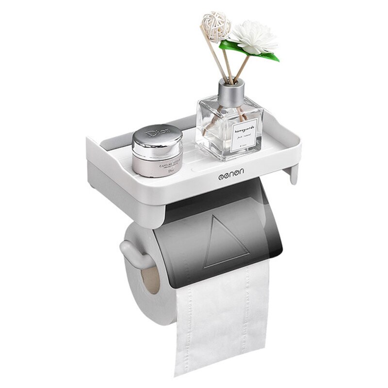 Soporte de Papel Higiénico de Montaje en Pared para Baño, Accesorio de Pañuelos, Estante con Punzón Autoadhesivo, con Rollo de Cocina Gratis