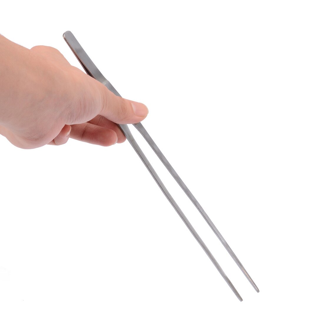 1Pcs 27Cm Lengte Rvs Pincet Aquarium Levende Plant Curve Straight Tweezer Aquarium Garnalen Reef Cleaning Tools