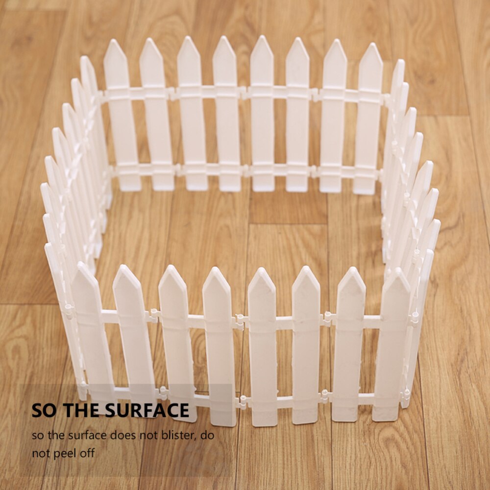 10Pcs White Plastic Fence Christmas Xmas Tree Wedding Party Fence Decoration