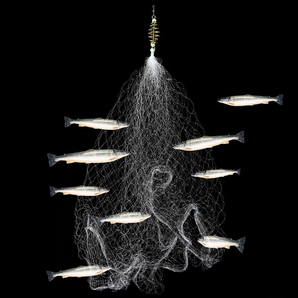 Multi Size Fishing Net Trap Mesh Luminous Bead Spring Shoal Netting Fishnet Tackle Netting Fishnet Tackle Network#60
