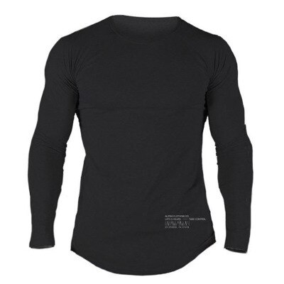 2020Autumn and Winter Muscle Fitness Brother Sports Running Training Long-sleeved T-shirt Men's Slim Long-sleeved T-shirt: C1 / M