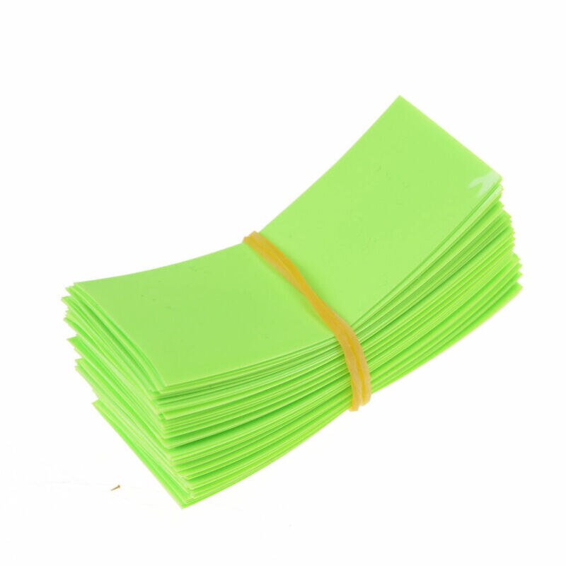 100 stück 18650 batterie verpackung PVC schrumpfen schläuche Vorgeschnittenen Vorgeschnittenen ZP: LightGreen