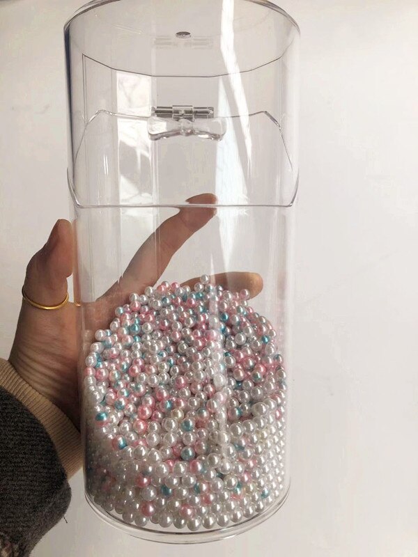 Klar makeup børster holder rund gennemsigtig plastik tom penholder makeup børste organizer kosmetik beholder: 6