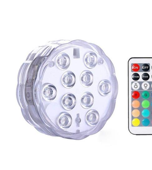 Led Duiken Knop Licht Aquarium Waterdichte Licht Kleurrijke Onderwater Afstandsbediening Licht Voor Zoutwater Zoetwater Vis: 1pc
