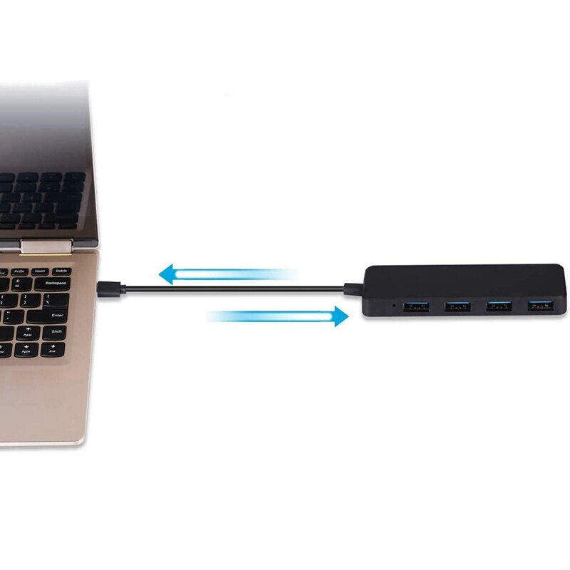 Usb Hub 4-Port Usb 3.0 Hub, ultra Slim Extra Licht Usb Splitter Draagbare Data Hub Met 30Cm Kabel Compatibel