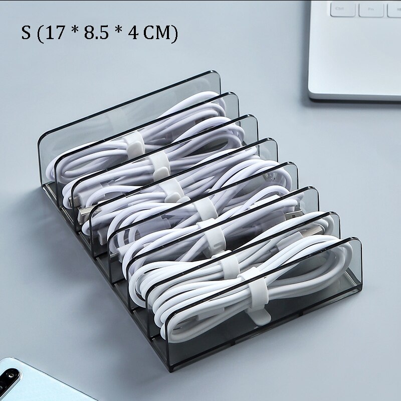 Ins Desktop Wire Cable Organizer Box USB Data Line Cable Storage Holder Case Jewelry Makeup Tank Bin Home Accessories Organizer: Small 01