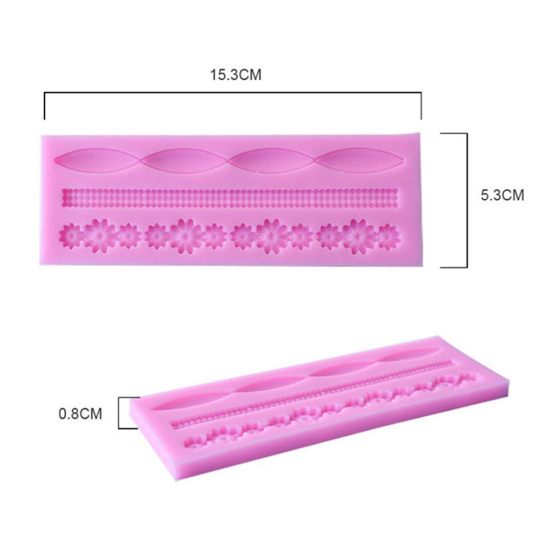 3d spetsar blompärlor kedja silikon fondant form tårta dekorera bakformar sockerpasta fondant bakverk verktyg
